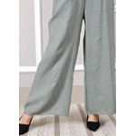 Calça Heloisa Linho Italiano Verde Militar