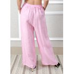 Calça Heloisa Linho Italiano Rosa Bebe
