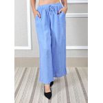 Calça Heloisa Linho Italiano Azul Hortência