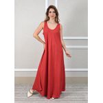 Vestido Maia Linho Italiano Terracota .