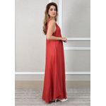 Vestido Maia Linho Italiano Terracota .