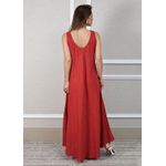 Vestido Maia Linho Italiano Terracota .