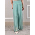Calça Louise Seda Italiana Verde Água