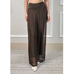 Calça Louise Seda Italiana Marrom