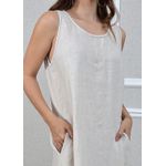 Vestido Eliane Linho Italiano Bege