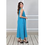 Vestido Eliane Linho Italiano Petróleo