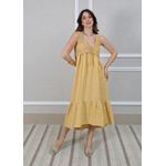 Vestido Barbara Linho Italiano Caramelo