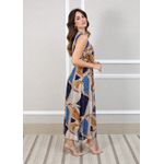 Vestido Mármore Seda Italiana Marinho