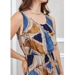 Vestido Mármore Seda Italiana Marinho