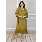 Vestido Leticia Linho Italiano Verde Pistache .