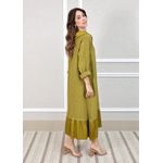 Vestido Leticia Linho Italiano Verde Pistache .