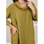 Vestido Leticia Linho Italiano Verde Pistache .