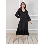 Vestido Leticia Linho Italiano Preto
