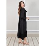 Vestido Leticia Linho Italiano Preto