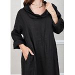 Vestido Leticia Linho Italiano Preto