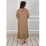 Vestido Leticia Linho Italiano Caramelo .