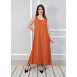 Vestido Eliane Linho Italiano Terracota