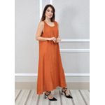 Vestido Eliane Linho Italiano Terracota