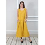 Vestido Eliane Linho Italiano Mostarda