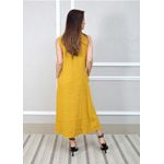 Vestido Eliane Linho Italiano Mostarda
