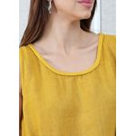 Vestido Eliane Linho Italiano Mostarda