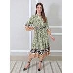 Vestido Daiana Viscose Italiana Verde Militar .