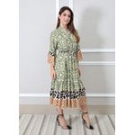 Vestido Daiana Viscose Italiana Verde Militar .