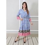 Vestido Daiana Viscose Italiana Azul Horência