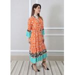 Vestido Daiana Viscose Italiana Laranja .