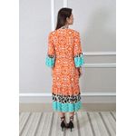 Vestido Daiana Viscose Italiana Laranja .