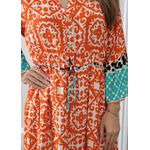 Vestido Daiana Viscose Italiana Laranja .