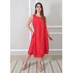 Vestido Analu Linho Italiano Vermelho
