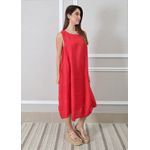 Vestido Analu Linho Italiano Vermelho
