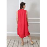 Vestido Analu Linho Italiano Vermelho