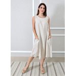 Vestido Analu Linho Italiano Bege