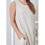 Vestido Analu Linho Italiano Bege
