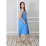 Vestido Analu Linho Italiano Azul Royal