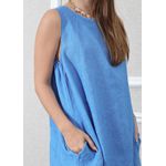 Vestido Analu Linho Italiano Azul Royal