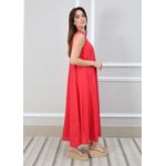 Vestido Maria Linho Italiano Vermelho