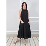 Vestido Maria Linho Italiano Preto