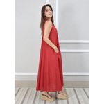 Vestido Maria Linho Italiano Terracota