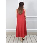 Vestido Maria Linho Italiano Terracota