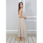 Vestido Maria Linho Italiano Bege