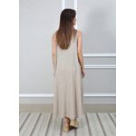 Vestido Maria Linho Italiano Bege