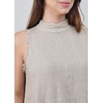 Vestido Maria Linho Italiano Bege