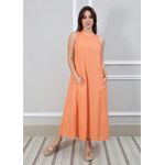 Vestido Maria Linho Italiano Pêssego