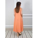 Vestido Maria Linho Italiano Pêssego