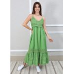 Vestido Francesca Linho Italiano Verde Pistache 