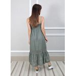 Vestido Francesca Linho Italiano Verde Militar