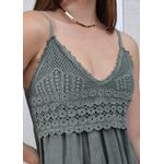 Vestido Francesca Linho Italiano Verde Militar